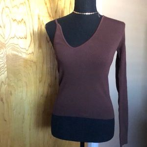 Zara asymmetrical top. Chocolate colored. Size medium